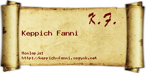 Keppich Fanni névjegykártya